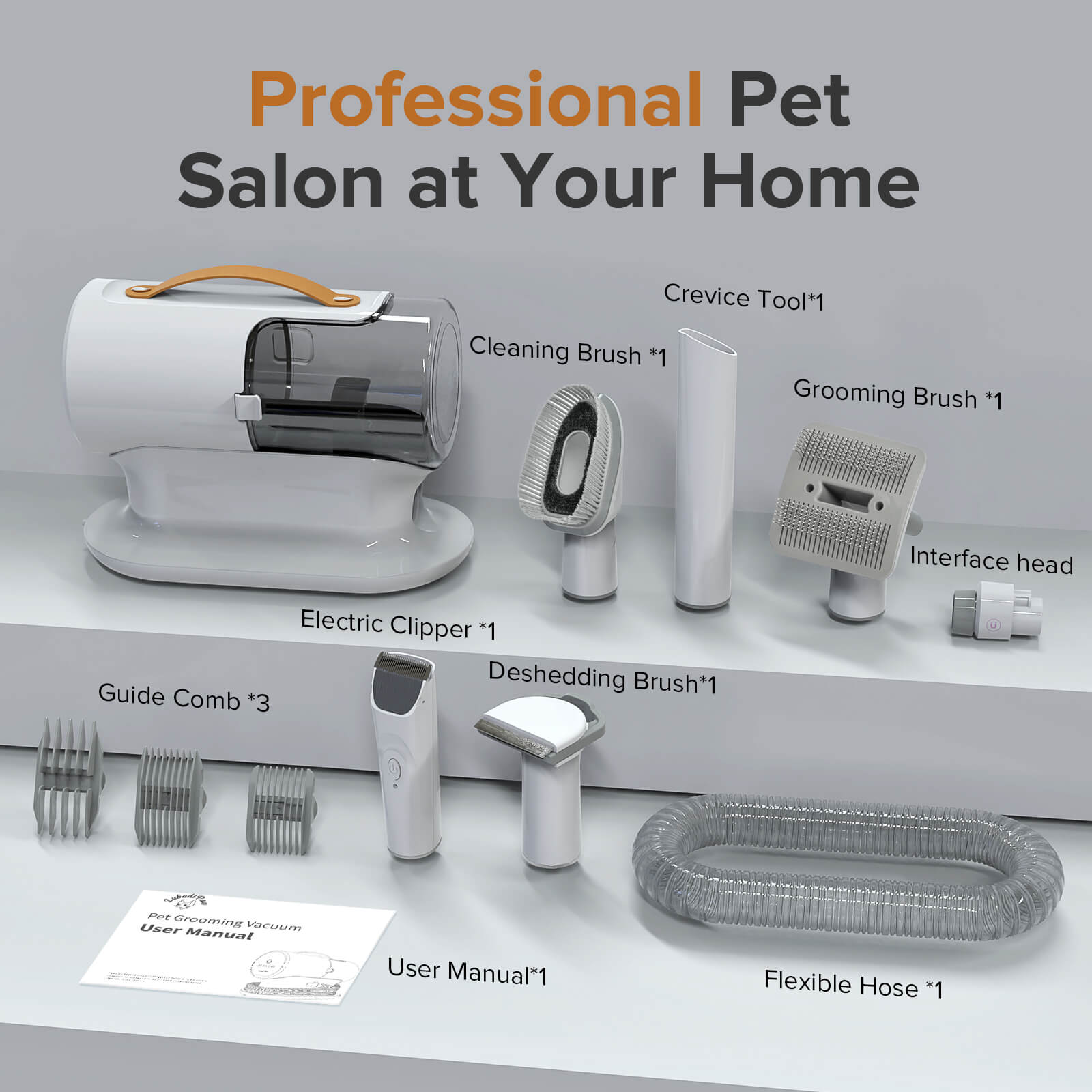 LubadiPaw FurClean 5-in-1 Pet Grooming Kit (AirClipper)