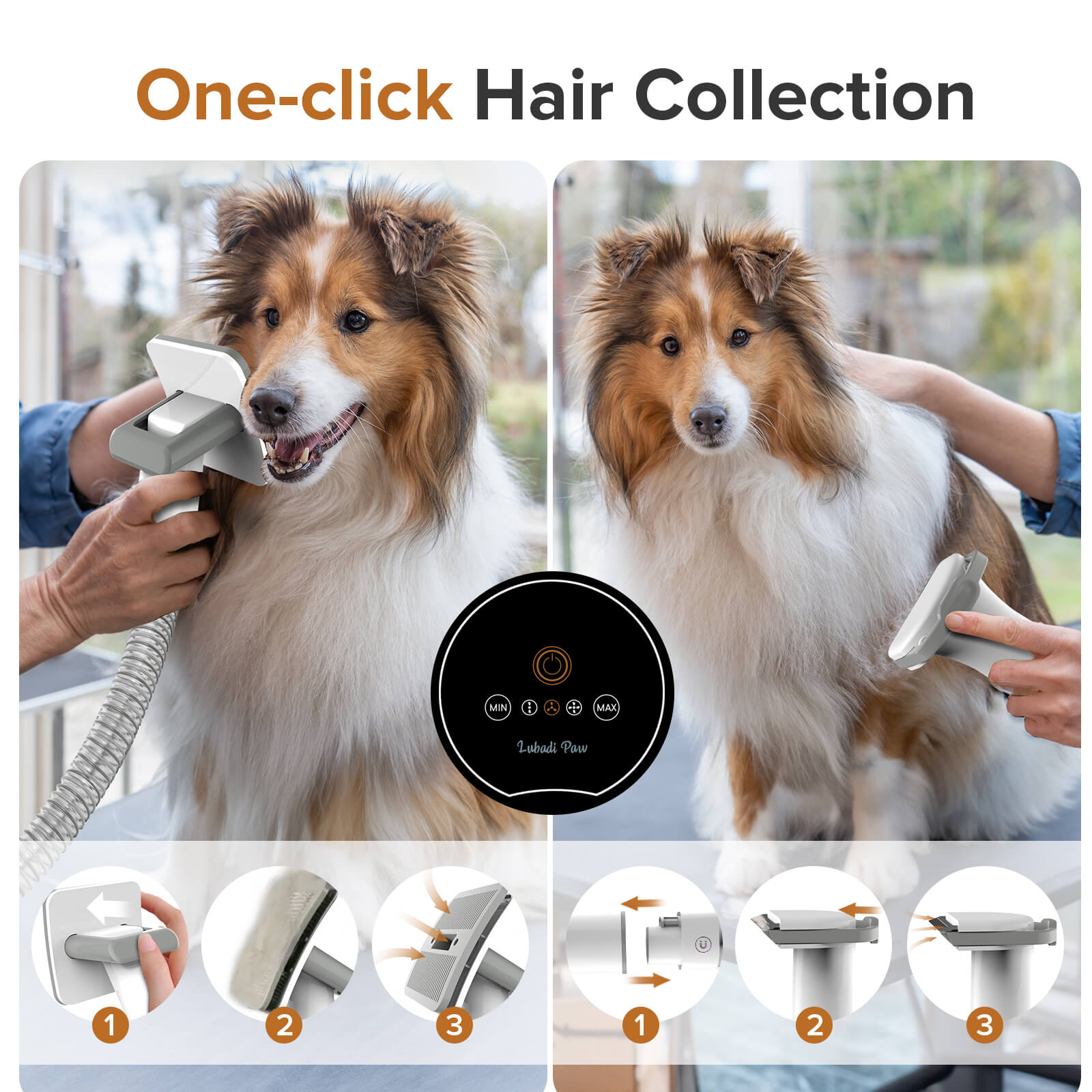 LubadiPaw FurClean 5-in-1 Pet Grooming Kit (AirClipper)